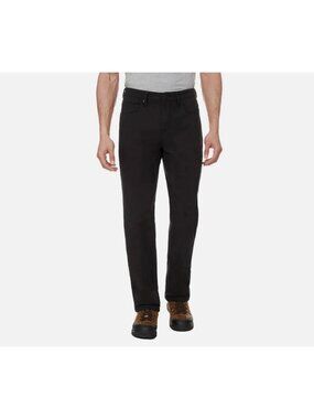 NWT CAT Men's 34x34 Fleece Lined Canvas Pants Black Stretch Straight  e1677